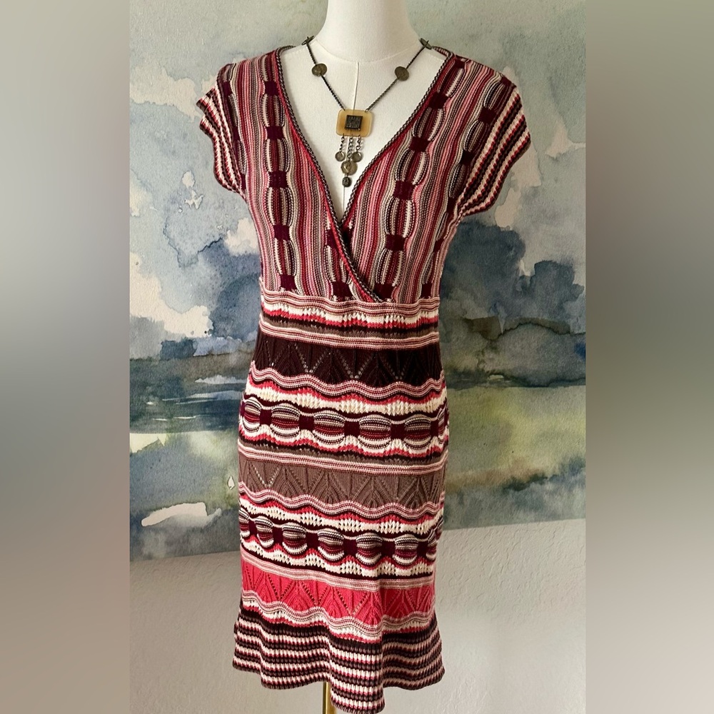 M Trendy Vintage Crochet Dress ( Missing label) Fall Colors